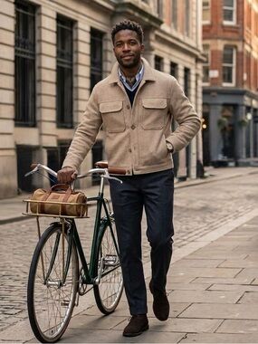 Abercrombie & Fitch wool blend cropped trucker jacket Men’s Size XXL.